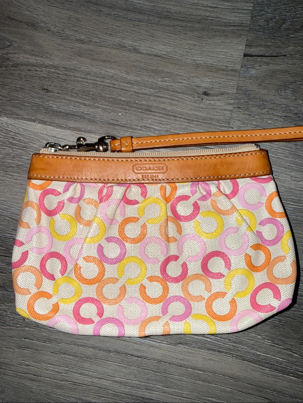 Coach Multicolor 'C' Signature Wristlet (missing hangtag)